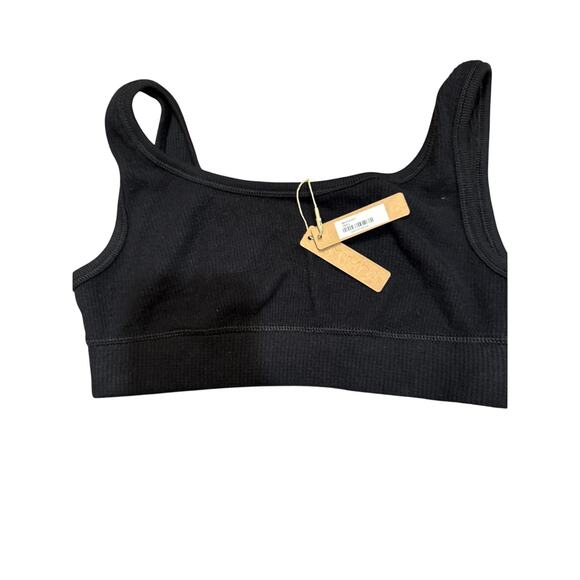 NWT SKIMS Black Waffle Scoop Bra in Onyx Size Large - Picture 3 of 7